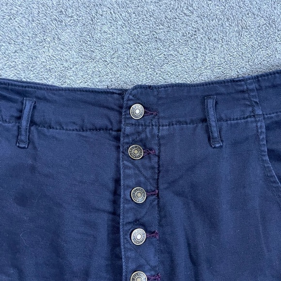 PILCRO Anthropologie Navy Button Fly Wide Leg Pants - Picture 4 of 8